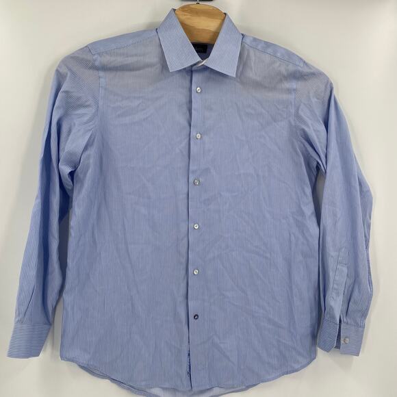 Robert Graham 16 1/2 42 Blue White Striped Long Sleeve Button Down Shirt‎ - Picture 3 of 4